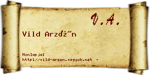 Vild Arzén névjegykártya